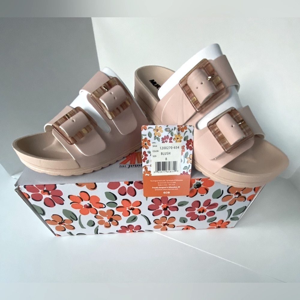 Muk Luks Grand Cayman Slip-On Sandals, Slip-On Shoes, Slides, Blush Sz 8 🎉HP🎉 - Picture 14 of 16